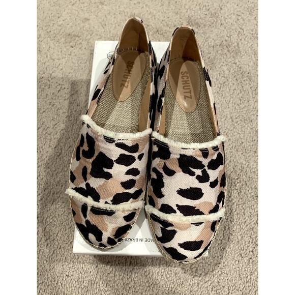 NEW with box Schutz Ohanna Leopard Animal Print Espadrille 8B - Picture 2 of 6